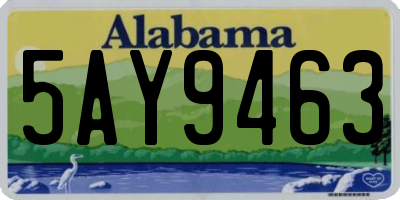AL license plate 5AY9463