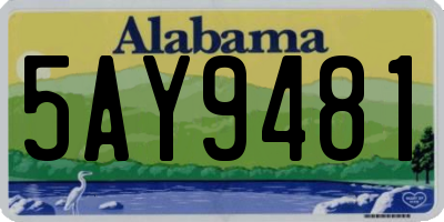 AL license plate 5AY9481