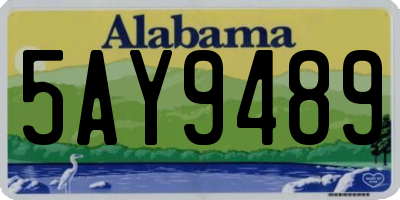 AL license plate 5AY9489