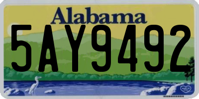 AL license plate 5AY9492