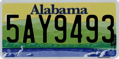 AL license plate 5AY9493