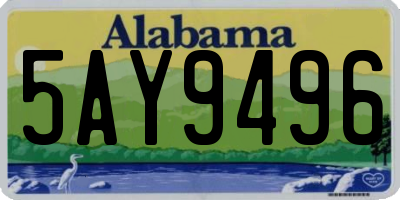 AL license plate 5AY9496