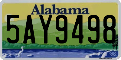 AL license plate 5AY9498