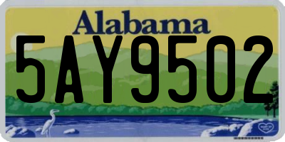 AL license plate 5AY9502