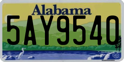 AL license plate 5AY9540