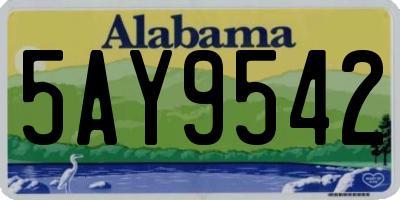AL license plate 5AY9542