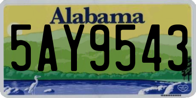 AL license plate 5AY9543