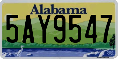 AL license plate 5AY9547