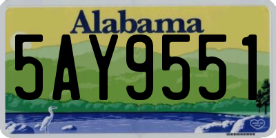 AL license plate 5AY9551