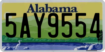 AL license plate 5AY9554