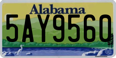 AL license plate 5AY9560