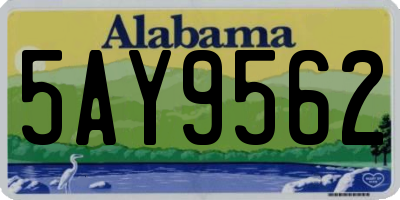 AL license plate 5AY9562