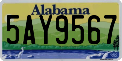 AL license plate 5AY9567