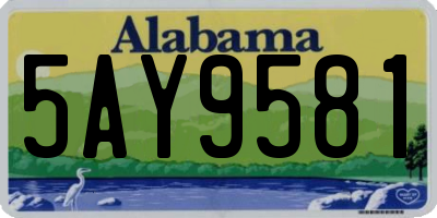 AL license plate 5AY9581