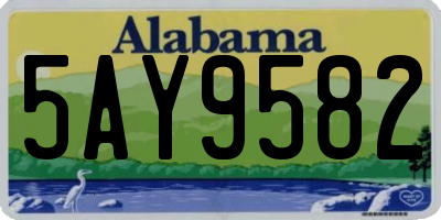 AL license plate 5AY9582