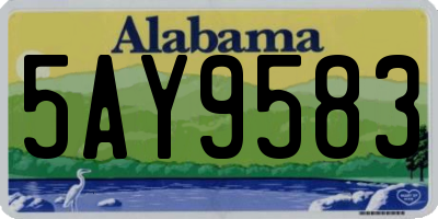 AL license plate 5AY9583