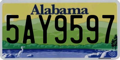 AL license plate 5AY9597