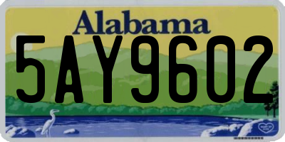 AL license plate 5AY9602