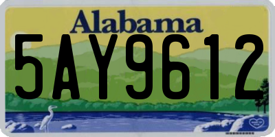 AL license plate 5AY9612