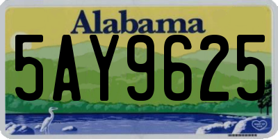 AL license plate 5AY9625