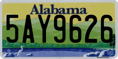 AL license plate 5AY9626