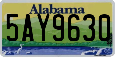 AL license plate 5AY9630
