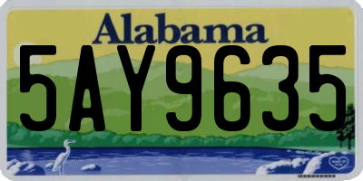 AL license plate 5AY9635