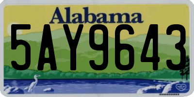AL license plate 5AY9643