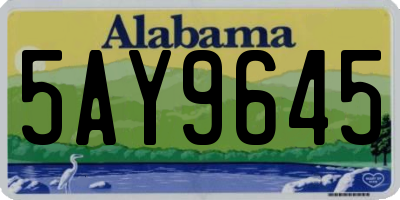 AL license plate 5AY9645