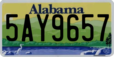 AL license plate 5AY9657