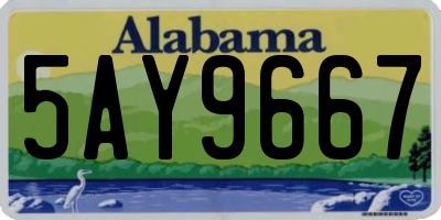 AL license plate 5AY9667
