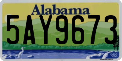 AL license plate 5AY9673