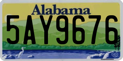 AL license plate 5AY9676