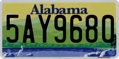 AL license plate 5AY9680