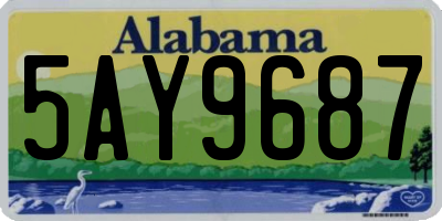 AL license plate 5AY9687