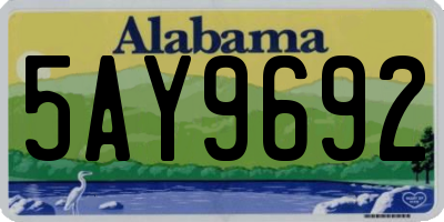 AL license plate 5AY9692