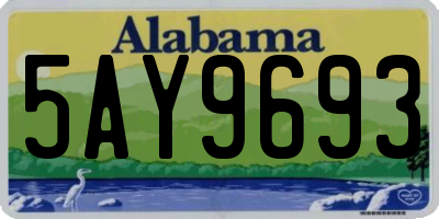 AL license plate 5AY9693