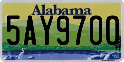 AL license plate 5AY9700