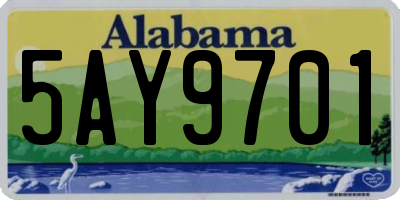 AL license plate 5AY9701