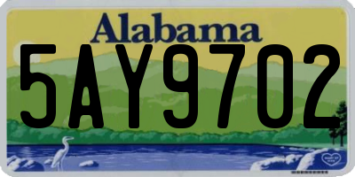 AL license plate 5AY9702