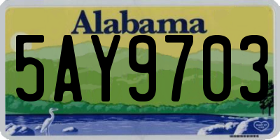 AL license plate 5AY9703