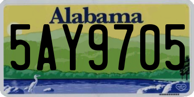 AL license plate 5AY9705