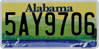 AL license plate 5AY9706
