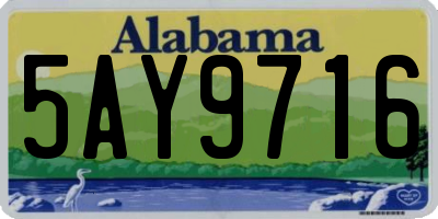 AL license plate 5AY9716