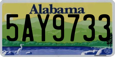 AL license plate 5AY9733