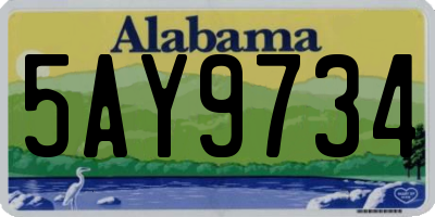 AL license plate 5AY9734