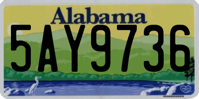 AL license plate 5AY9736