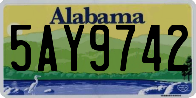 AL license plate 5AY9742