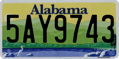 AL license plate 5AY9743