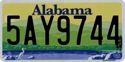 AL license plate 5AY9744